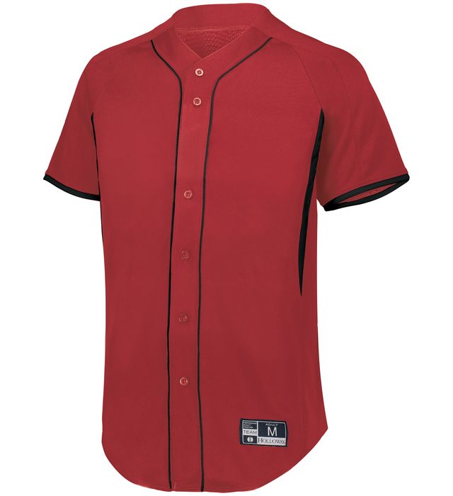 Athletic Knit BOS584 Boston Red Sox Full Button Baseball Jersey